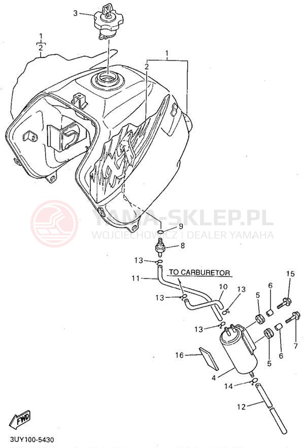 Schemat "zbiornik paliwa" do Yamaha XT600EG/XT600EGC