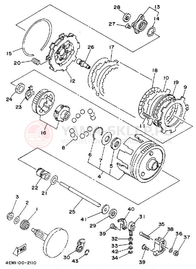 Schemat "sprzęgło" do Yamaha BADGER YFM80D