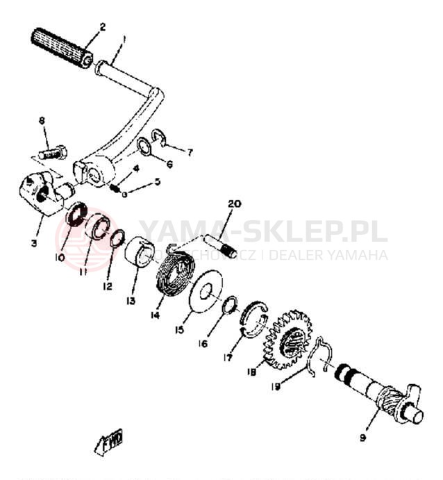 Schemat "kopniak" do Yamaha YZ125D