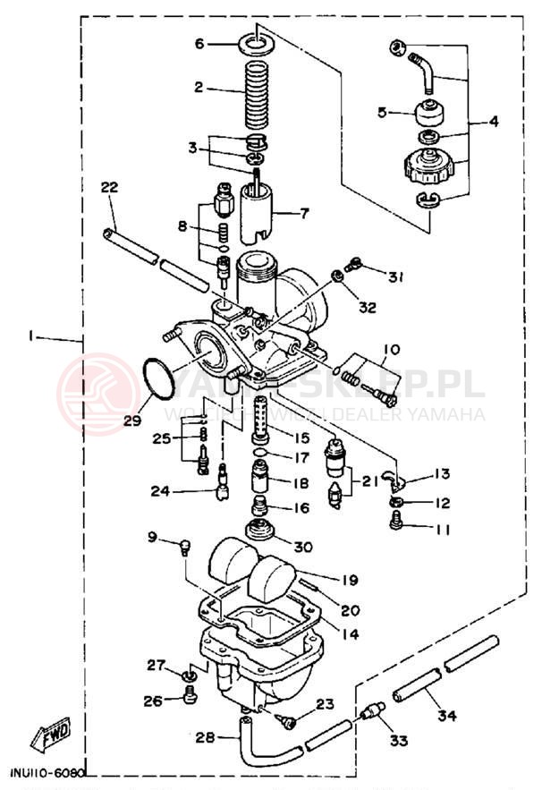 Schemat "Gaźnik" do Yamaha YFM200DXS