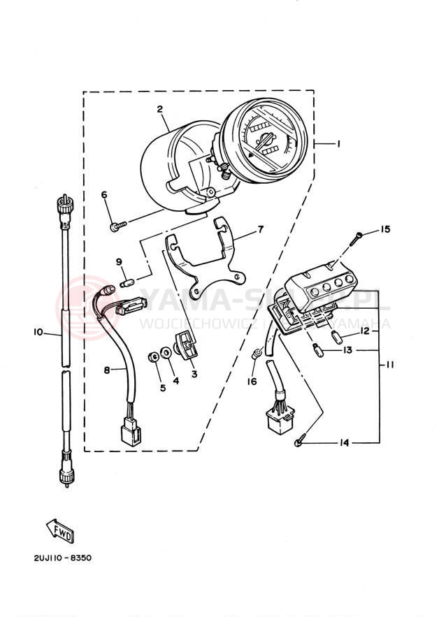 Schemat "licznik" do Yamaha VIRAGO 250 XV250W1/XV250W1C