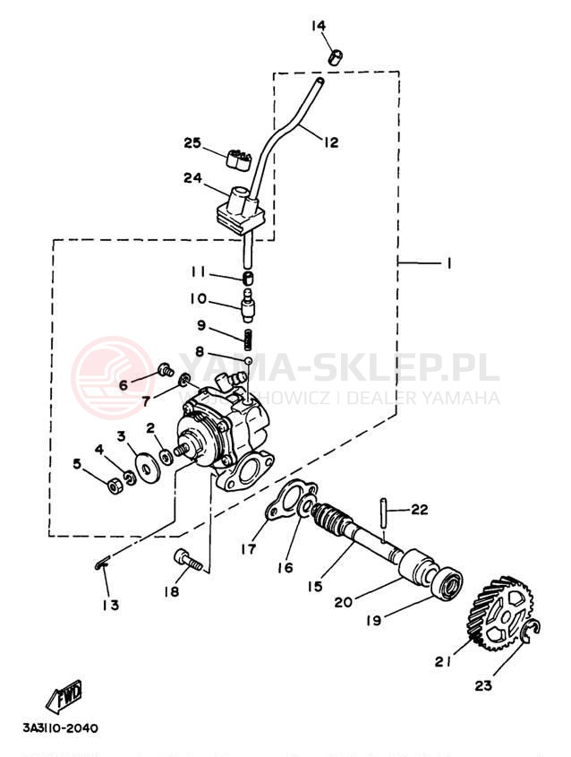 Schemat "Pompa olejowa" do Yamaha RT100J