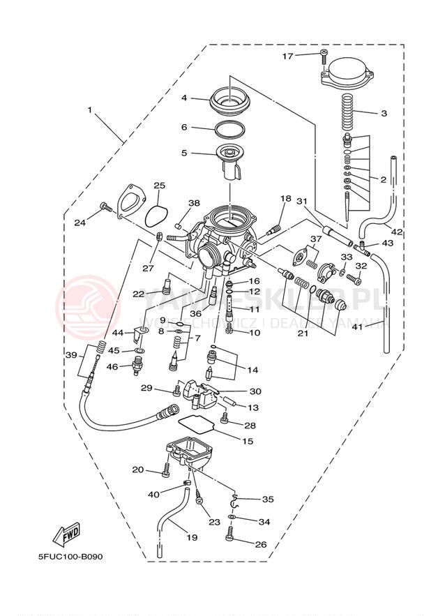 Schemat "Gaźnik" do Yamaha BIG BEAR 400 2WD YFM400NR