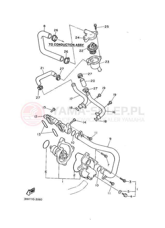 Schemat "Pompa wody" do Yamaha FZR600RE