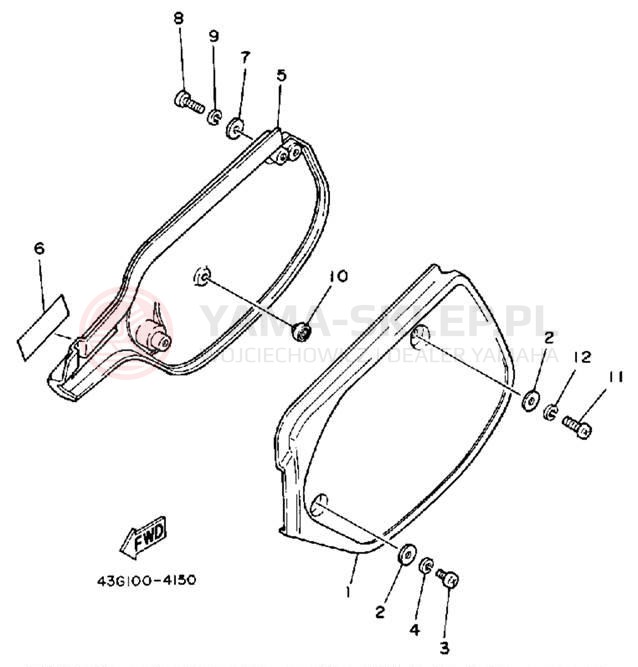 Schemat "Pokrywa boczna" do Yamaha IT200N