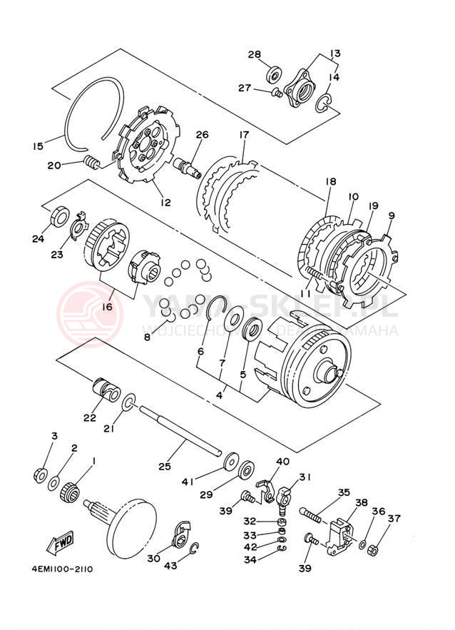 Schemat "sprzęgło" do Yamaha GRIZZLY 80 YFM80GW