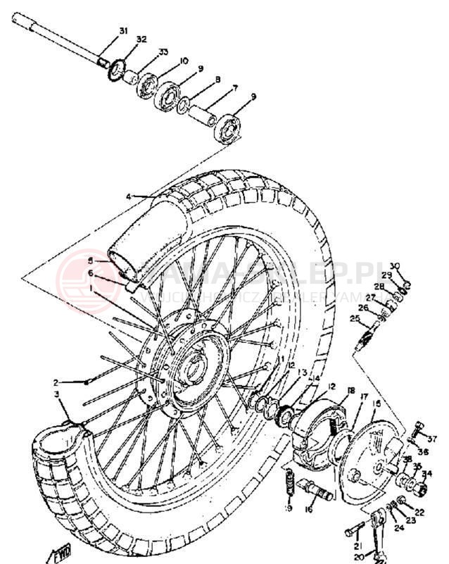 Schemat "Koło przód" do Yamaha CT1