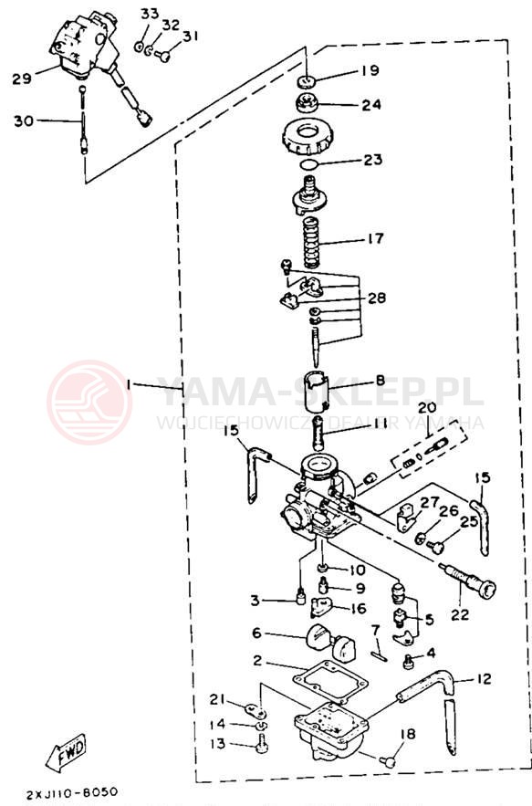Schemat "Gaźnik" do Yamaha BLASTER YFS200D_MN