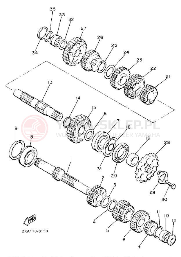 Schemat "Skrzynia biegów " do Yamaha RADIAN YX600UC/YX600U