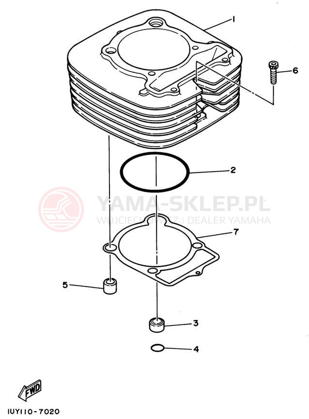 Schemat "cylinder" do Yamaha BIG BEAR 4WD YFM350FWF