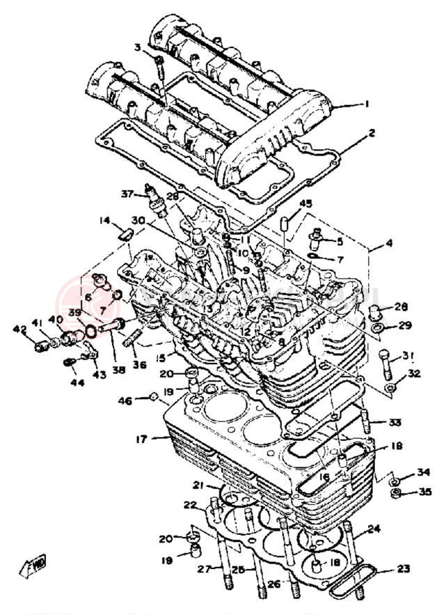 Schemat "głowica" do Yamaha XS750SE-31