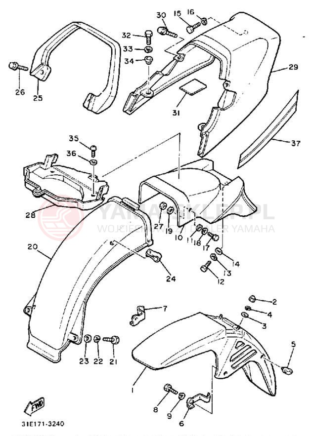 Schemat "błotnik" do Yamaha SECA XJ900RK
