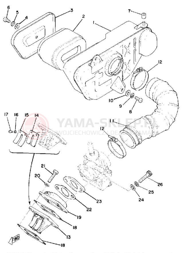 Schemat "Wtrysk paliwa" do Yamaha RS100C