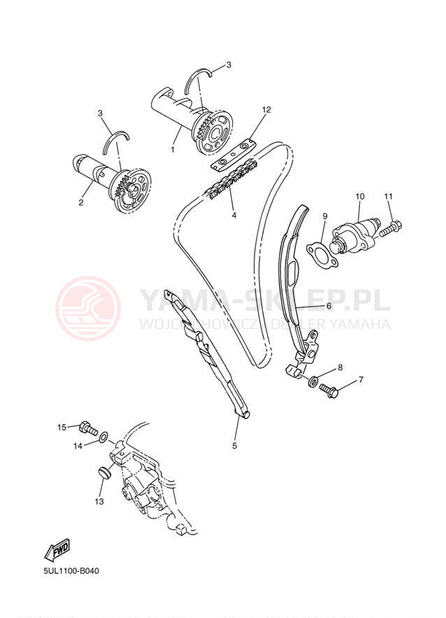 Schemat "Rozrząd - łańcuszek" do Yamaha WR250F WR250FS