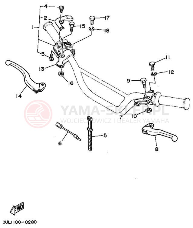 Schemat "Kierownica i osprzęt" do Yamaha RT100G