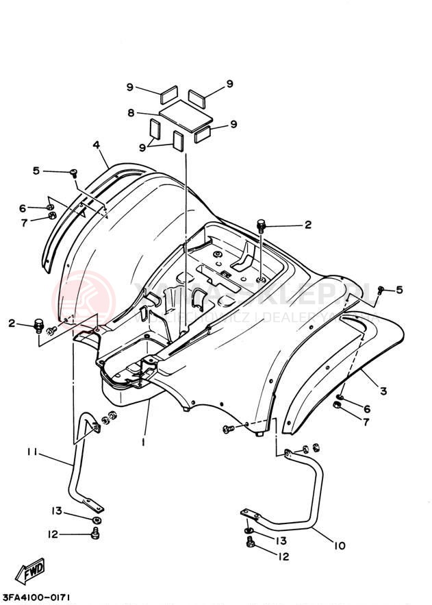 Schemat "Tylny błotnik" do Yamaha BREEZE YFA1PC/YFA1P