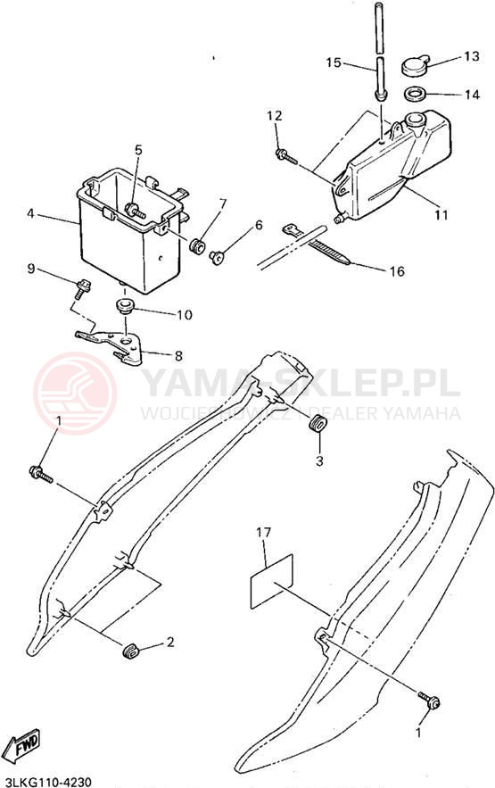 Schemat "Pokrywa boczna" do Yamaha FZR1000G/FZR1000GC