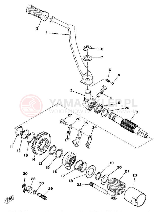 Schemat "kopniak" do Yamaha IT400C