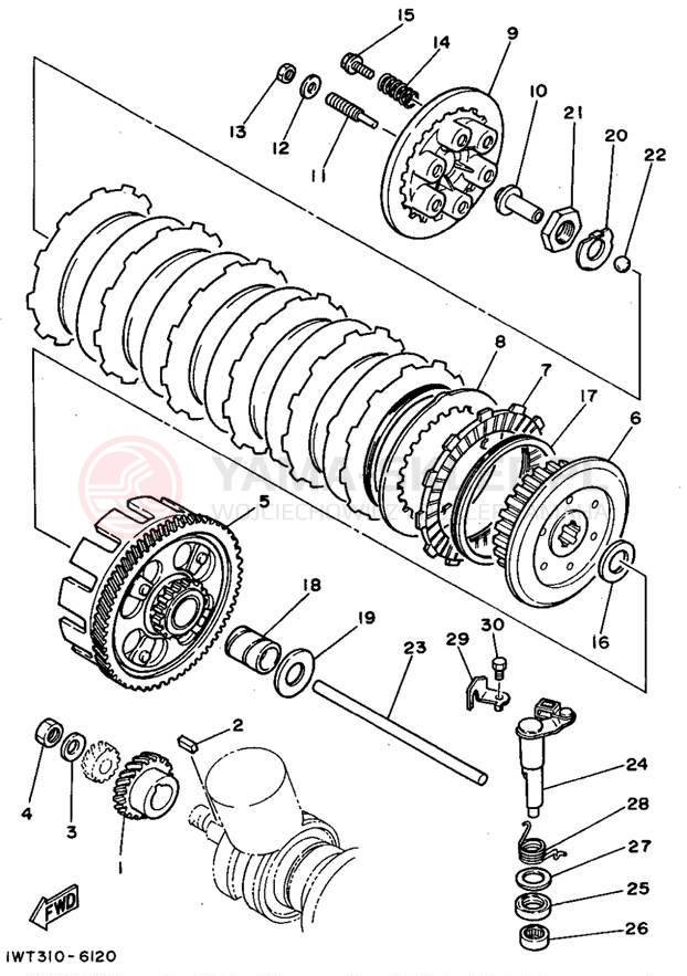 Schemat "sprzęgło" do Yamaha BANSHEE YFZ350G