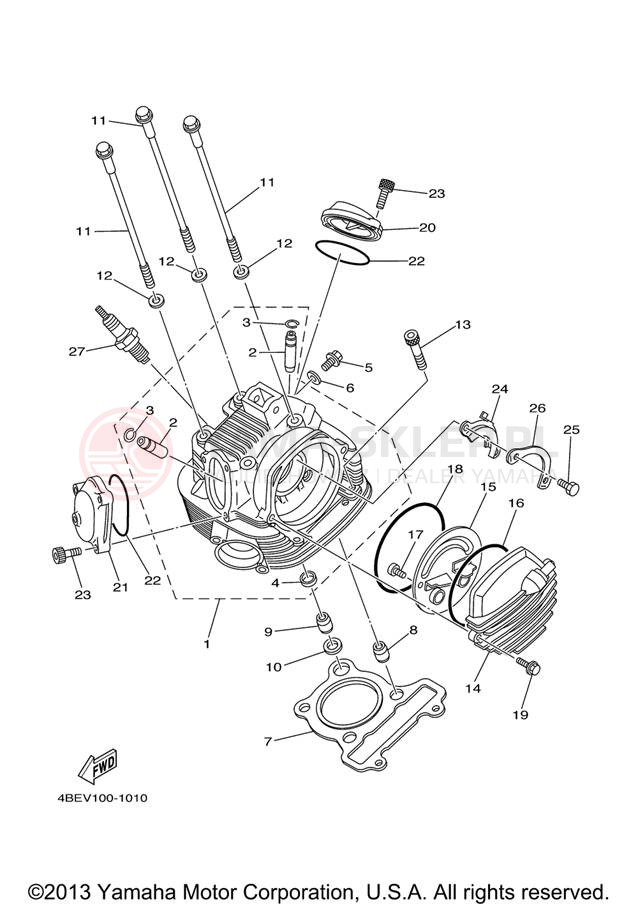 Schemat "głowica" do Yamaha XT225 XT225V/XT225VC