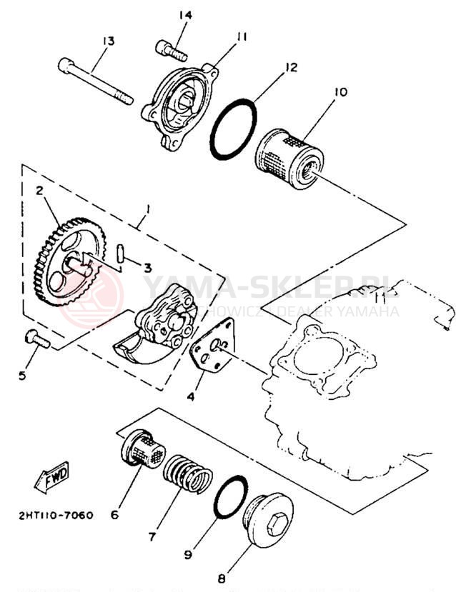 Schemat "Pompa olejowa" do Yamaha YFB250E_MN