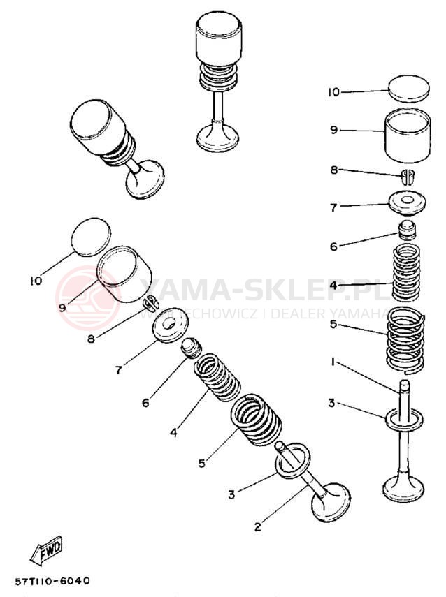 Schemat "zawory" do Yamaha XT350UC/XT350U