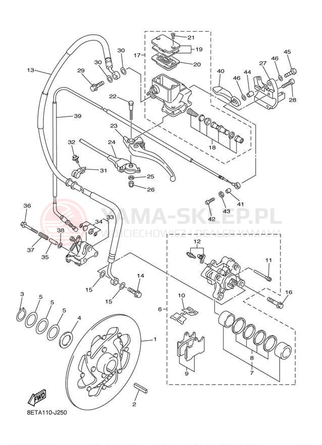 Schemat "hamulec" do Yamaha RS VENTURE RST90ES