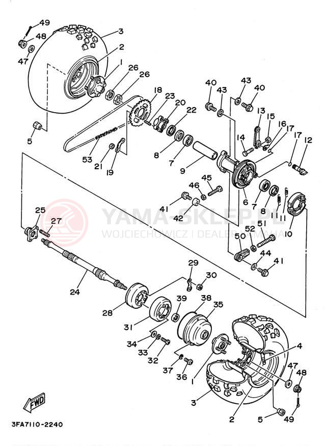Schemat "Koło tył" do Yamaha BREEZE YFA1H