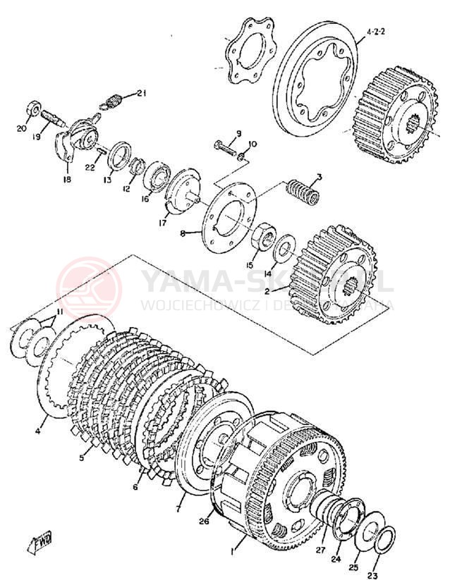 Schemat "sprzęgło" do Yamaha TR2 TR2B TR2
