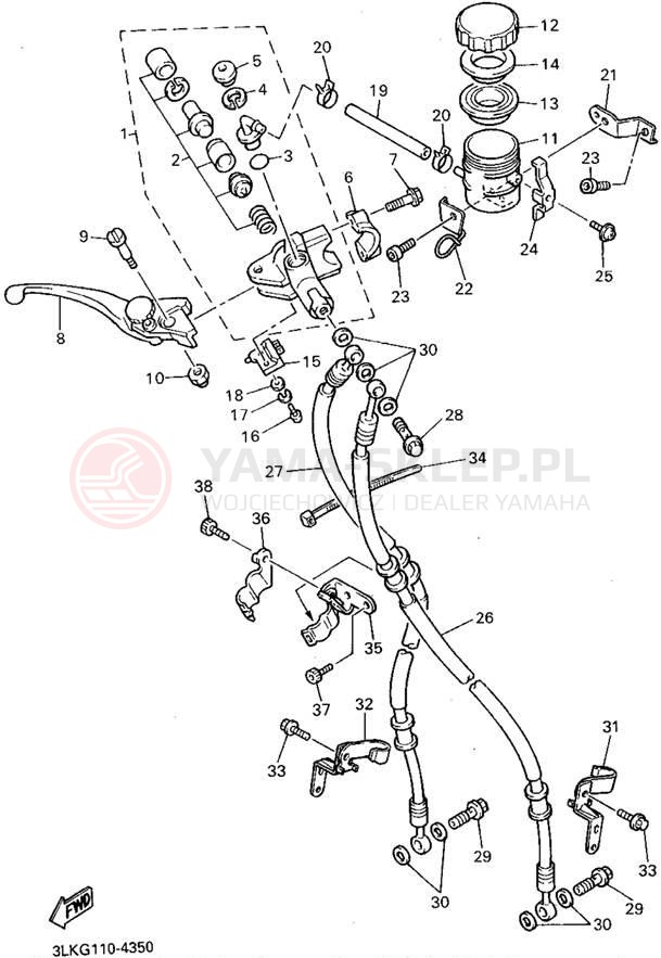 Schemat "Pompa hamulcowa przednia" do Yamaha FZR1000G/FZR1000GC