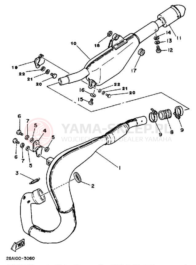Schemat "Wydech końcowy" do Yamaha IT490L