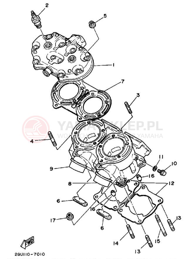 Schemat "cylinder" do Yamaha BANSHEE YFZ350U