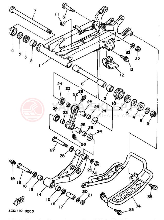 Schemat "wahacz" do Yamaha WARRIOR YFM350XW