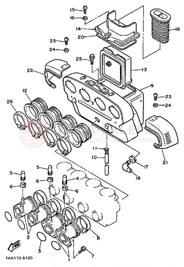 Schemat "Filtr powietrza" do Yamaha MAXIM X XJ700XS/XJ700XSC