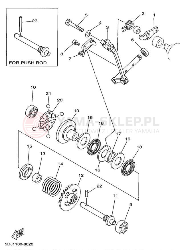 Schemat "Dźwignia zmiany biegów" do Yamaha YZ250 YZ250K1
