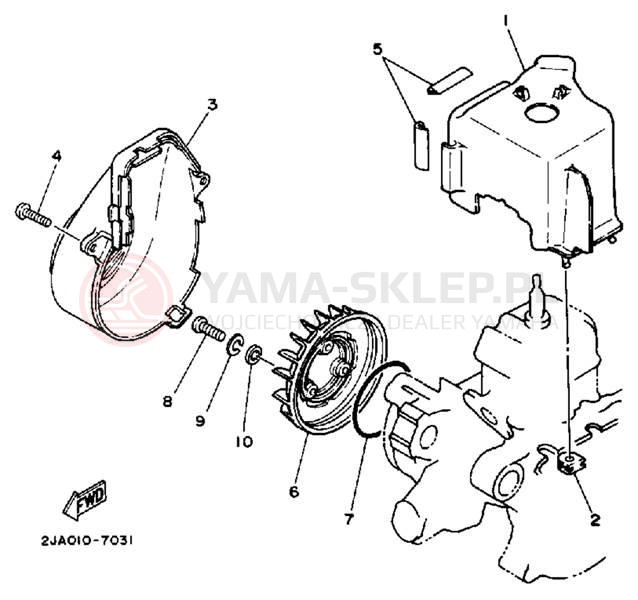 Schemat "Obudowa wentylatora" do Yamaha JOG CG50W