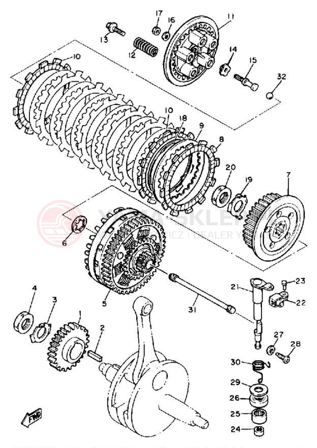Schemat "sprzęgło" do Yamaha SRX600S/SRX600SC