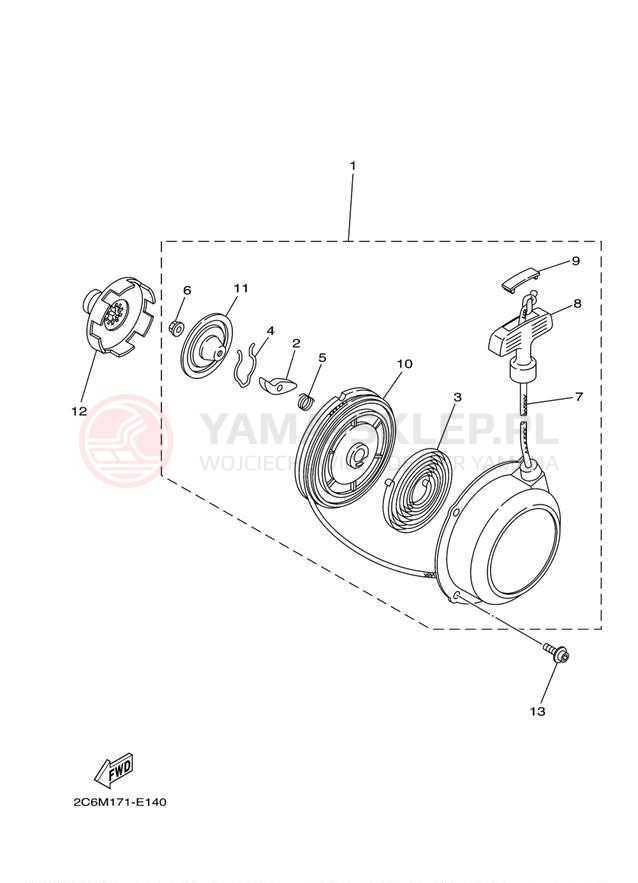 Schemat "rozrusznik" do Yamaha GRIZZLY 660 HUNTER YFM66FGHX