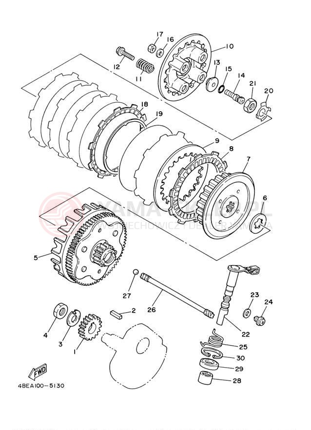 Schemat "sprzęgło" do Yamaha TTR225 TTR225MC/TTR225M