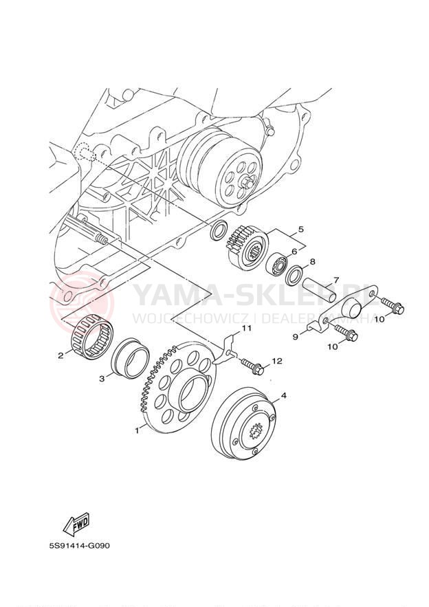 Schemat "rozrusznik" do Yamaha ZUMA 125 YW125BB/YW125BW