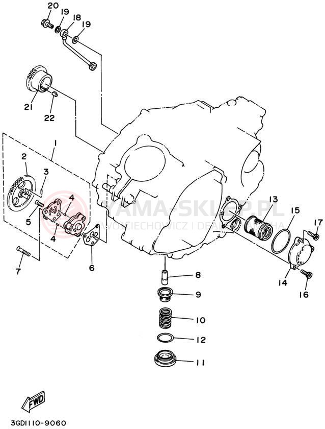 Schemat "Pompa olejowa" do Yamaha WARRIOR YFM350XP/YFM350XPC