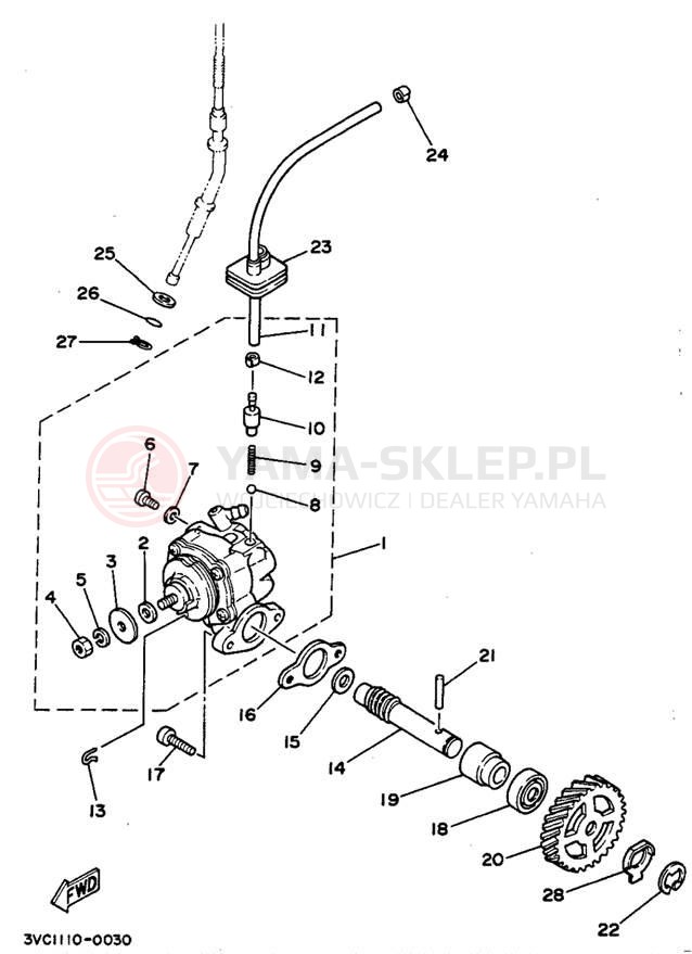 Schemat "Pompa olejowa" do Yamaha RT180B