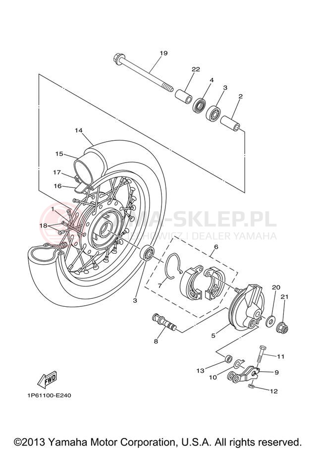 Schemat "Koło przód" do Yamaha TT-R50E ELECTRIC TTR50EV