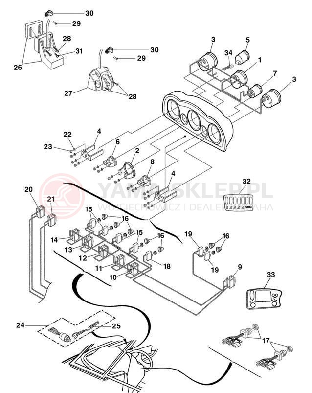 Schemat "układ elektryczny" do Yamaha AR230 SRT1000BD