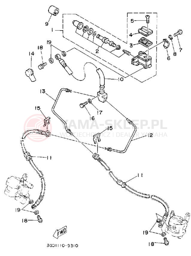 Schemat "Pompa hamulcowa przednia" do Yamaha YFM350XD