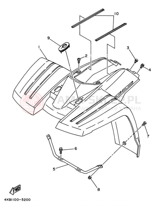 Schemat "Przedni błotnik" do Yamaha WOLVERINE YFM35FXJ