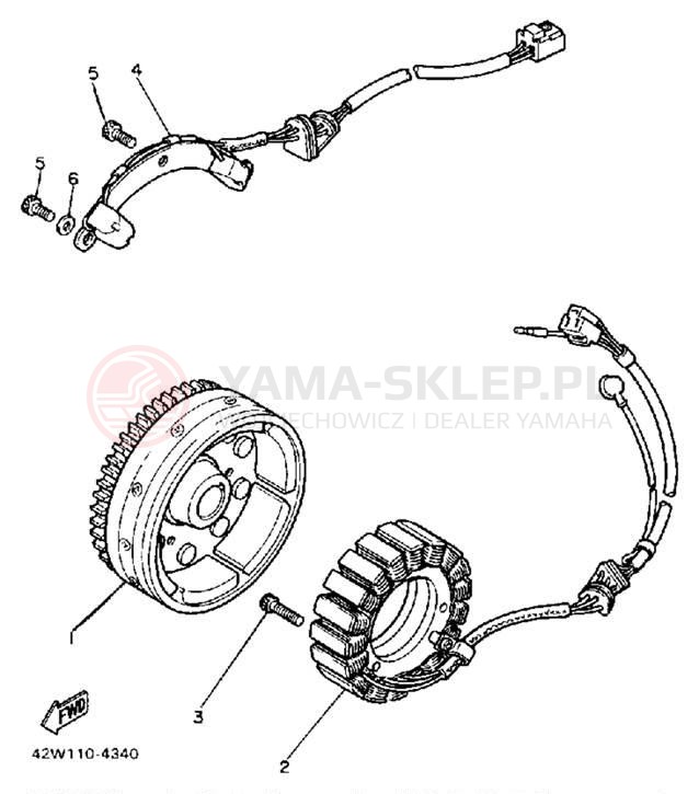 Schemat "prądnica" do Yamaha VIRAGO 1100 XV1100TC/XV1100T