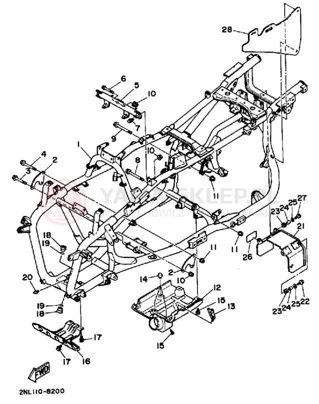 Schemat "rama" do Yamaha TERRA PRO YFP350U