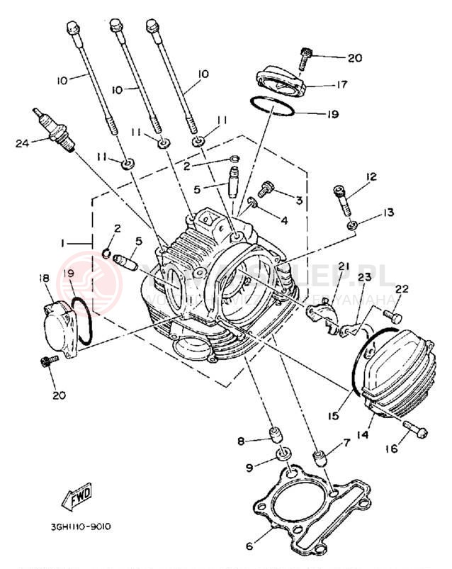 Schemat "głowica" do Yamaha MOTO-4 YFM250W
