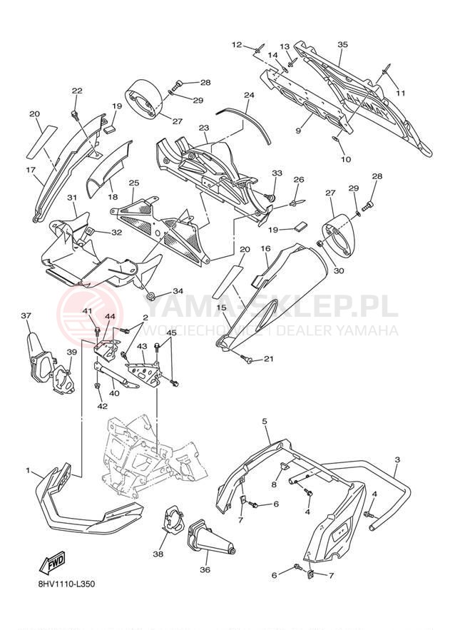 Schemat "zderzak" do Yamaha RS VECTOR RS90PDB/RS90PDL